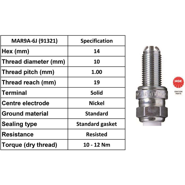 NGK NGK Spark Plug MAR9A-6J Plugs [Box 4]